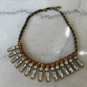 Banana Republic Crystal + Amber Statement Bib Necklace